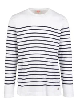 Armor-Lux Slim-fit Marineshirt Van Lichte Katoenen Jersey Met Ronde Hals | Wit