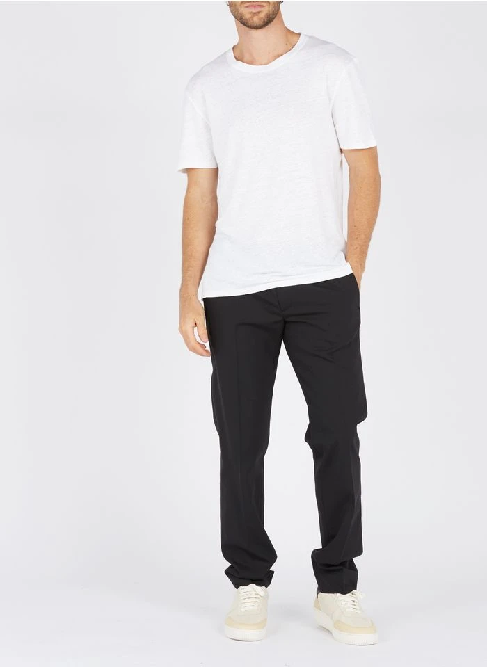 Sandro Slim-fit Broek Van Wol En Flanel Met Elastische Taille | Zwart 8 Sandro Slim-fit Broek Van Wol En Flanel Met Elastische Taille | Zwart - Afbeelding 6