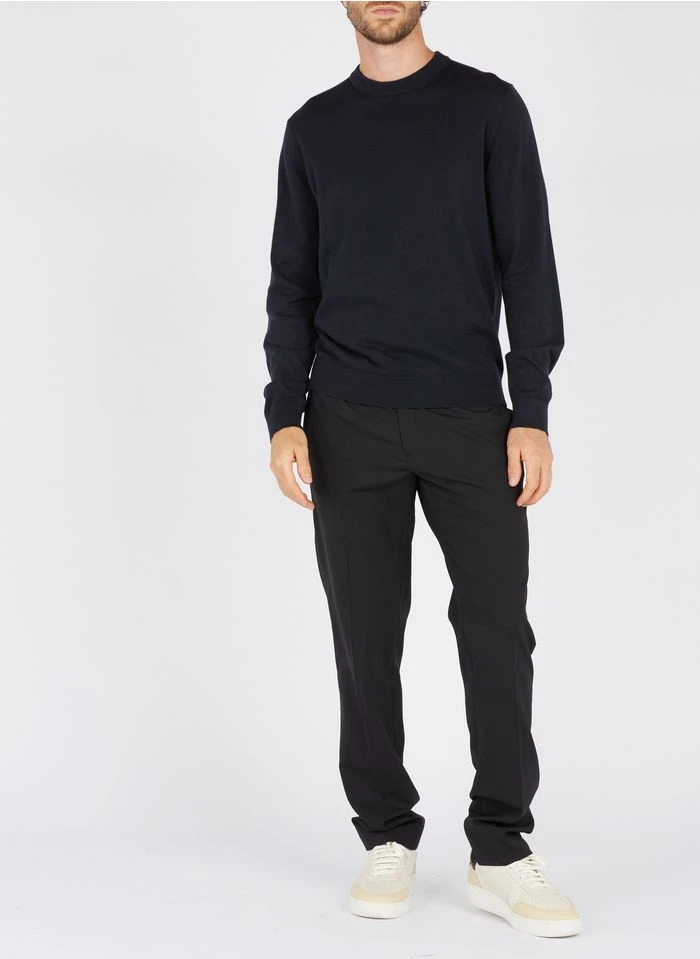 Sandro Slim-fit Broek Van Wol En Flanel Met Elastische Taille | Zwart 20 Sandro Slim-fit Broek Van Wol En Flanel Met Elastische Taille | Zwart - Afbeelding 18