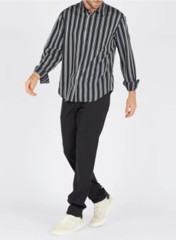 Sandro Slim-fit Broek Van Wol En Flanel Met Elastische Taille | Zwart 41 Sandro Slim-fit Broek Van Wol En Flanel Met Elastische Taille | Zwart -Havaianas Shop 2279062