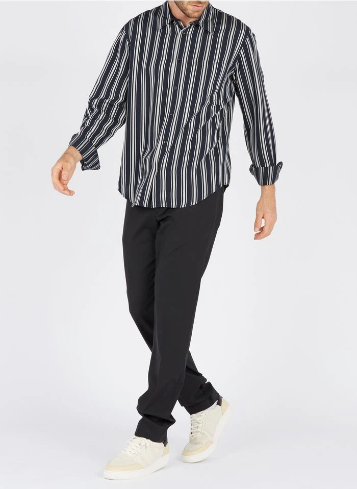 Sandro Slim-fit Broek Van Wol En Flanel Met Elastische Taille | Zwart 22 Sandro Slim-fit Broek Van Wol En Flanel Met Elastische Taille | Zwart - Afbeelding 20