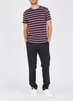 Sandro Slim-fit Broek Van Wol En Flanel Met Elastische Taille | Blauw 19 Sandro Slim-fit Broek Van Wol En Flanel Met Elastische Taille | Blauw -Havaianas Shop 2279116