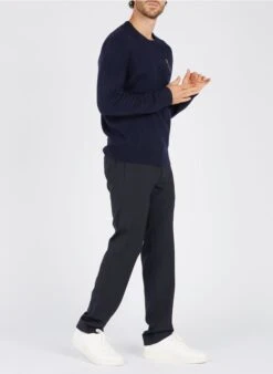 Sandro Slim-fit Broek Van Wol En Flanel Met Elastische Taille | Blauw 25 Sandro Slim-fit Broek Van Wol En Flanel Met Elastische Taille | Blauw -Havaianas Shop 2279130