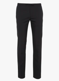 Sandro Slim-fit Broek Van Wol En Flanel Met Elastische Taille | Zwart