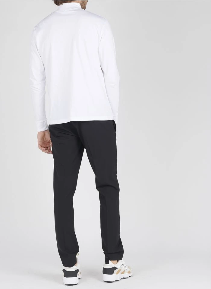 Sandro Slim-fit Broek Van Wol En Flanel Met Elastische Taille | Zwart 12 Sandro Slim-fit Broek Van Wol En Flanel Met Elastische Taille | Zwart - Afbeelding 10