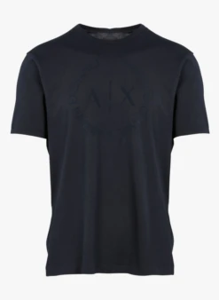 Armani Exchange Tee-shirt Col Rond Regular-fit Sérigraphié En Coton | Blauw
