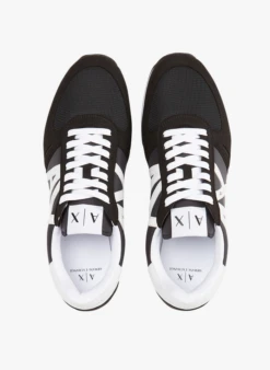 Armani Exchange Lage Sneakers Uit Twee Materialen Met Logo | Zwart -Havaianas Shop 2656197