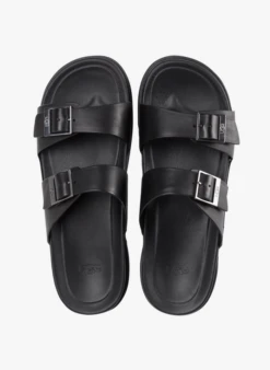 Ugg WAINSCOTT BUCKLE SLIDE - Leren Muiltjes Met Riempjes | Zwart -Havaianas Shop 2950691