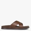 Ugg WAINSCOTT SLIDE - Platte, Leren Sandalen | Bruin -Havaianas Shop 3053346