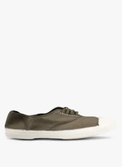 BENSIMON Stoffen Gympen Met Vetersluiting | Kaki