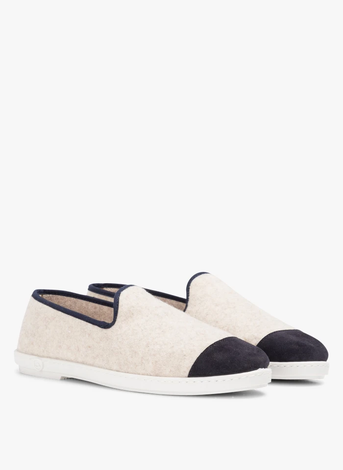 Wollen Sloffen | Blauw 4 Wollen Sloffen | Blauw - Afbeelding 2