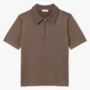 Sandro PABLO ZIP - T-shirt Met Korte Mouw En Polokraagje Met Rits | Beige