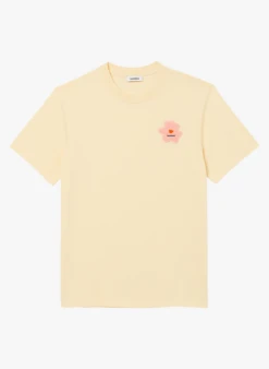 Sandro FLOWER - Katoenen T-shirt Met Ronde Hals | Beige