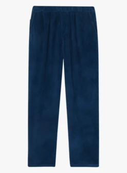 American Vintage PADOW - Katoenen Geribde Broek | Blauw