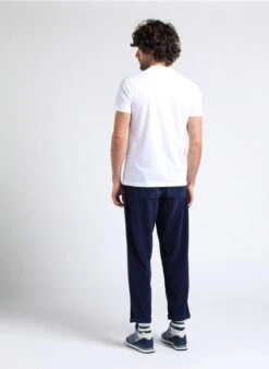 American Vintage PADOW - Katoenen Geribde Broek | Blauw -Havaianas Shop 4016737