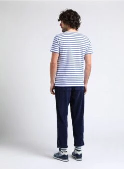 American Vintage PADOW - Katoenen Geribde Broek | Blauw -Havaianas Shop 4016742