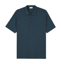 American Vintage BYSAPICK - T-shirt Met Polokraagje En Chiné-effect | Blauw