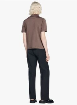 Sandro PABLO ZIP - T-shirt Met Korte Mouw En Polokraagje Met Rits | Beige -Havaianas Shop 4036858