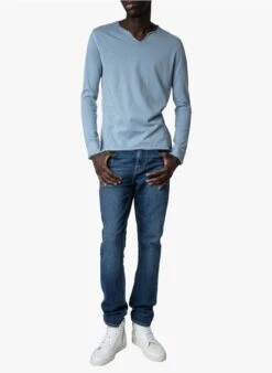 Zadig & Voltaire MONASTIR - Katoenen T-shirt Met Tuniekhals | Blauw -Havaianas Shop 4039825