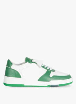 Tweekleurige, Lage Leren Sneakers | Wit