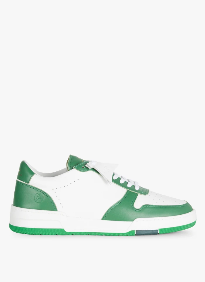 Tweekleurige, Lage Leren Sneakers | Wit 3 Tweekleurige, Lage Leren Sneakers | Wit