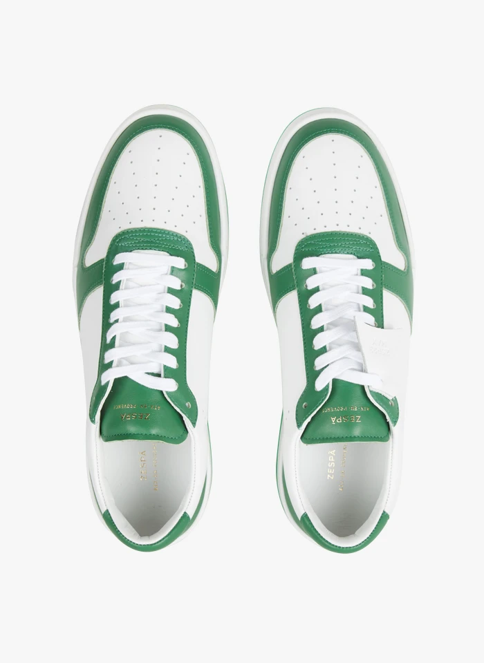 Tweekleurige, Lage Leren Sneakers | Wit 5 Tweekleurige, Lage Leren Sneakers | Wit - Afbeelding 3