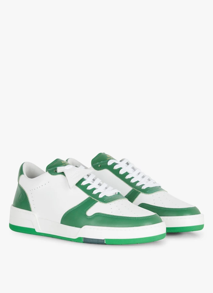 Tweekleurige, Lage Leren Sneakers | Wit 4 Tweekleurige, Lage Leren Sneakers | Wit - Afbeelding 2