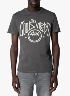 Zadig & Voltaire TOMMY - Katoenen T-shirt Met Ronde Hals | Grijs -Havaianas Shop 4042523