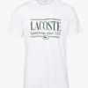 Lacoste Katoenen T-shirt Met Ronde Hals En Zeefdruk | Wit -Havaianas Shop 4042655
