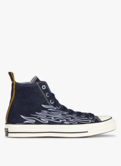 Converse CHUCK 70 HI - Hoge, Stoffen Sneakers Met Borduursel | Blauw