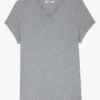 Zadig & Voltaire MONASTIR - Katoenen T-shirt Met Zeefdruk Op De Rug | Grijs -Havaianas Shop 4051462
