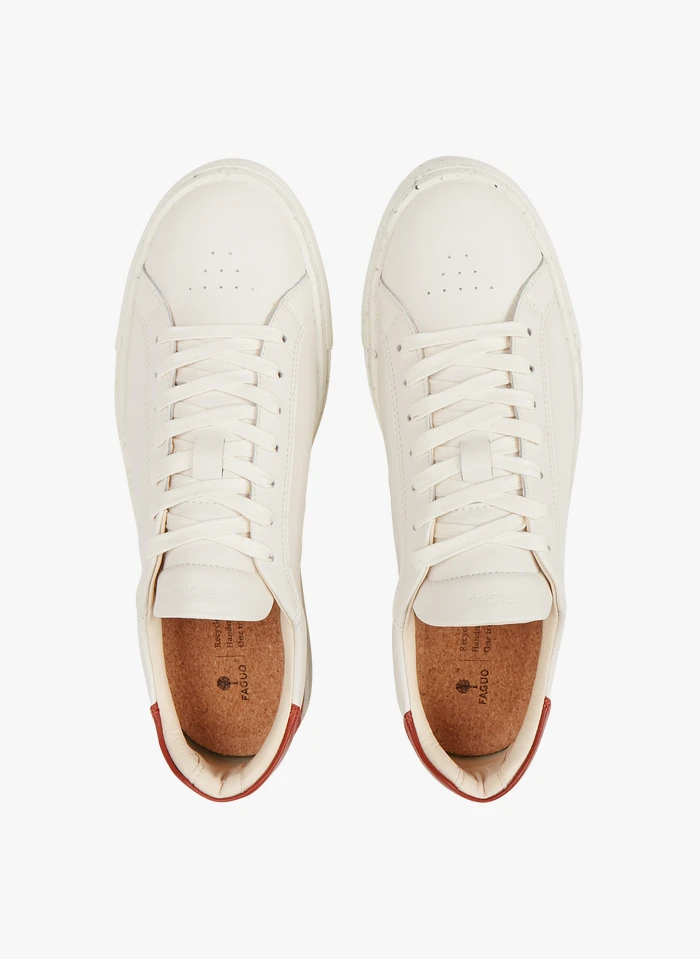 Faguo EBONY - Lage, Leren Sneakers | Wit 5 Faguo EBONY - Lage, Leren Sneakers | Wit - Afbeelding 3