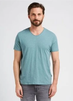 Ikks Katoenen T-shirt Met V-hals | Blauw -Havaianas Shop 4053975