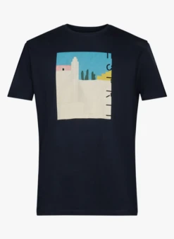 ESPRIT Katoenen T-shirt Met Print | Blauw