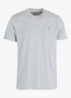 Faguo OLONNE - Regular-fit, Gestreept T-shirt Van Stretchkatoen Met Ronde Hals | Blauw