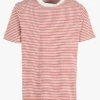 Faguo MIGNE - Regular-fit, Gestreept Katoenen T-shirt Met Ronde Hals | Rood -Havaianas Shop 4073378