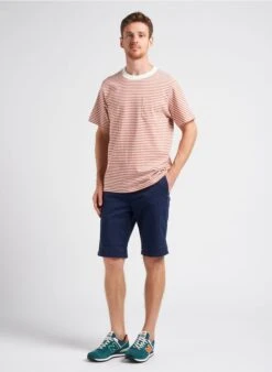 Faguo MIGNE - Regular-fit, Gestreept Katoenen T-shirt Met Ronde Hals | Rood -Havaianas Shop 4082053