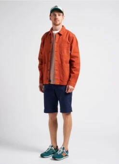 Faguo MIGNE - Regular-fit, Gestreept Katoenen T-shirt Met Ronde Hals | Rood -Havaianas Shop 4082069