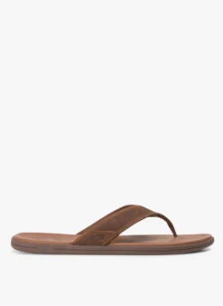 Ugg SEASIDE FLIP LEATHER - Platte, Leren Sandalen | Bruin