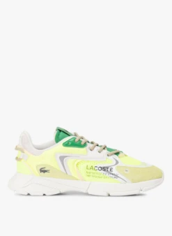Lacoste Lage Sneakers Van Verschillende Materialen | Geel
