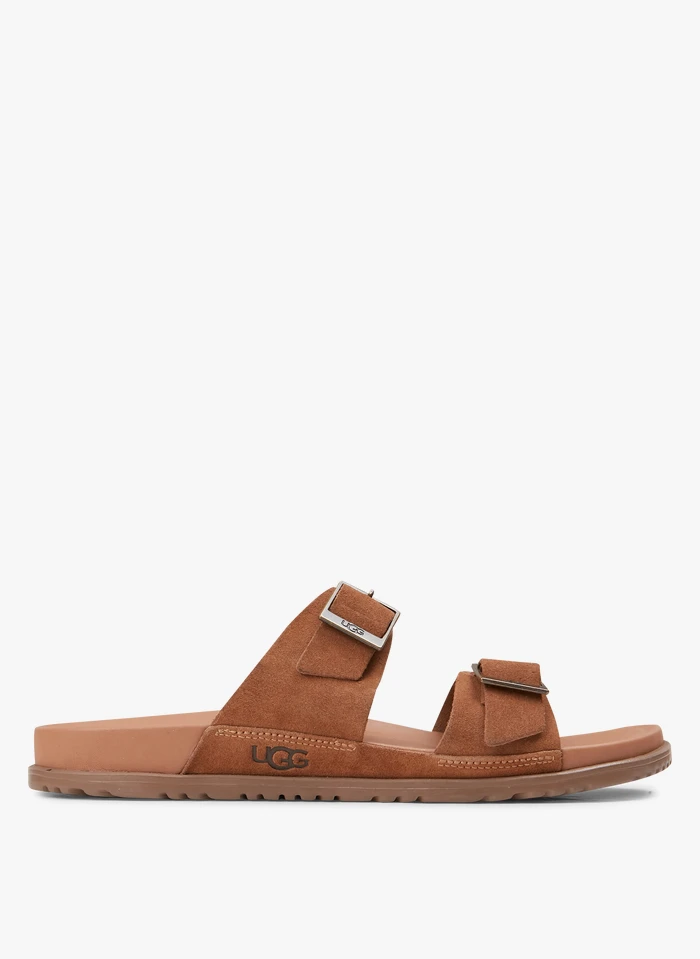 Ugg WAINSCOTT BUCKLE SLIDE - Platte, Leren Sandalen | Beige 3 Ugg WAINSCOTT BUCKLE SLIDE - Platte, Leren Sandalen | Beige