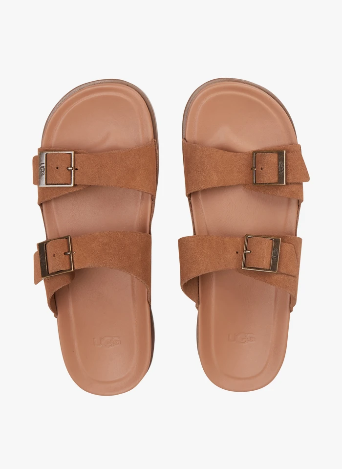 Ugg WAINSCOTT BUCKLE SLIDE - Platte, Leren Sandalen | Beige 5 Ugg WAINSCOTT BUCKLE SLIDE - Platte, Leren Sandalen | Beige - Afbeelding 3