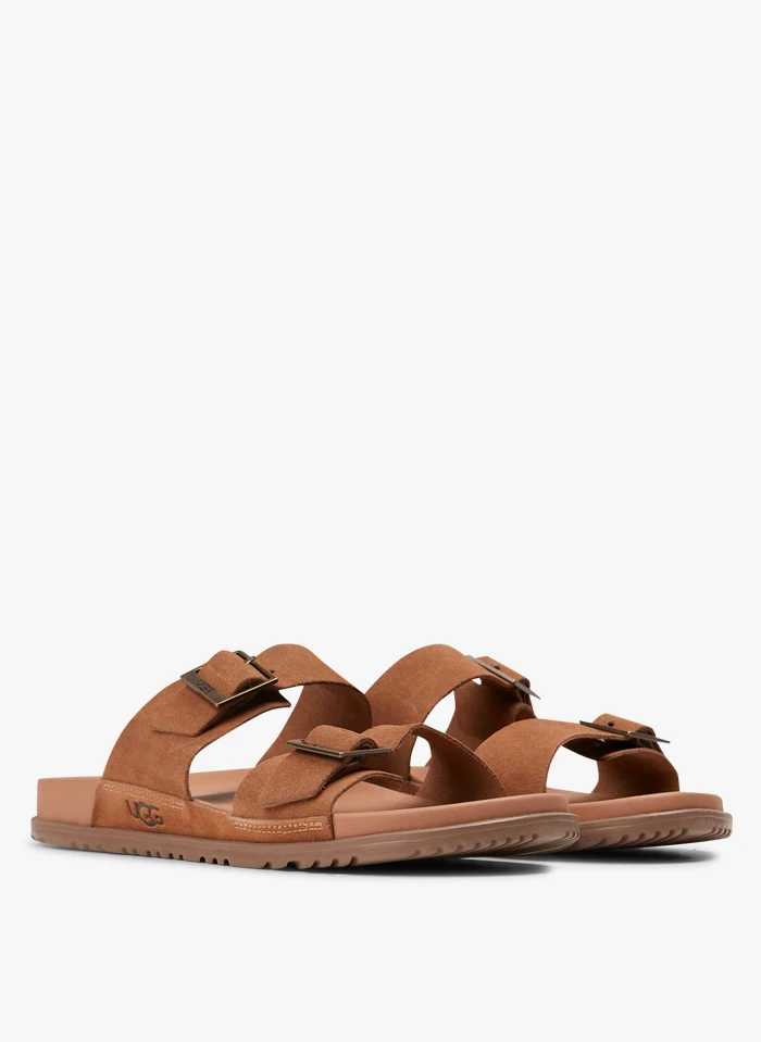 Ugg WAINSCOTT BUCKLE SLIDE - Platte, Leren Sandalen | Beige 4 Ugg WAINSCOTT BUCKLE SLIDE - Platte, Leren Sandalen | Beige - Afbeelding 2