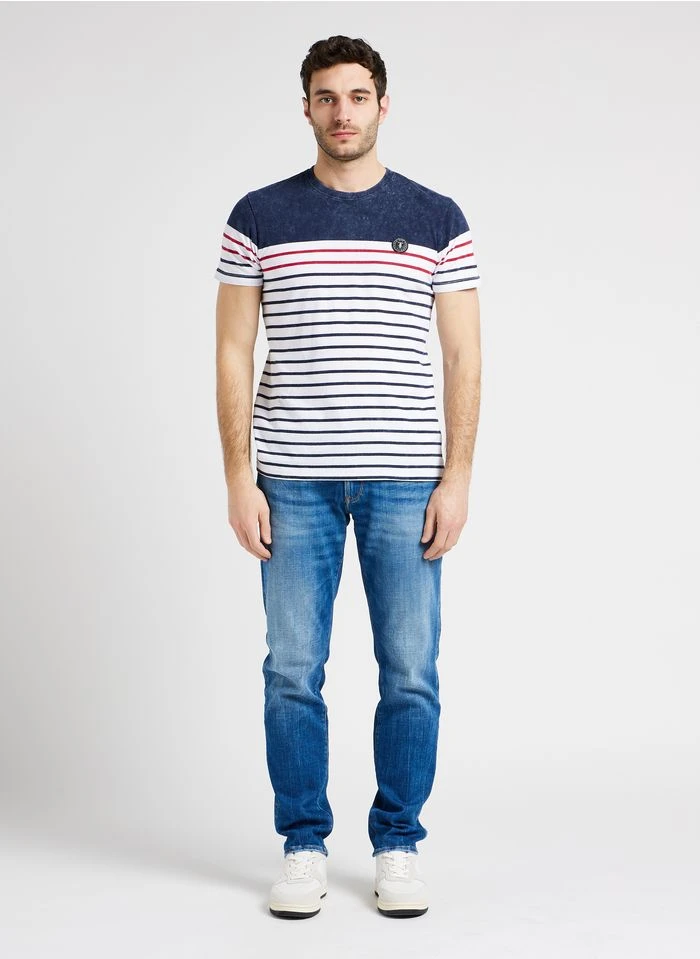 LE TEMPS DES CERISES BLANK - Gestreept, Katoenen T-shirt | Wit 5 LE TEMPS DES CERISES BLANK - Gestreept, Katoenen T-shirt | Wit - Afbeelding 3