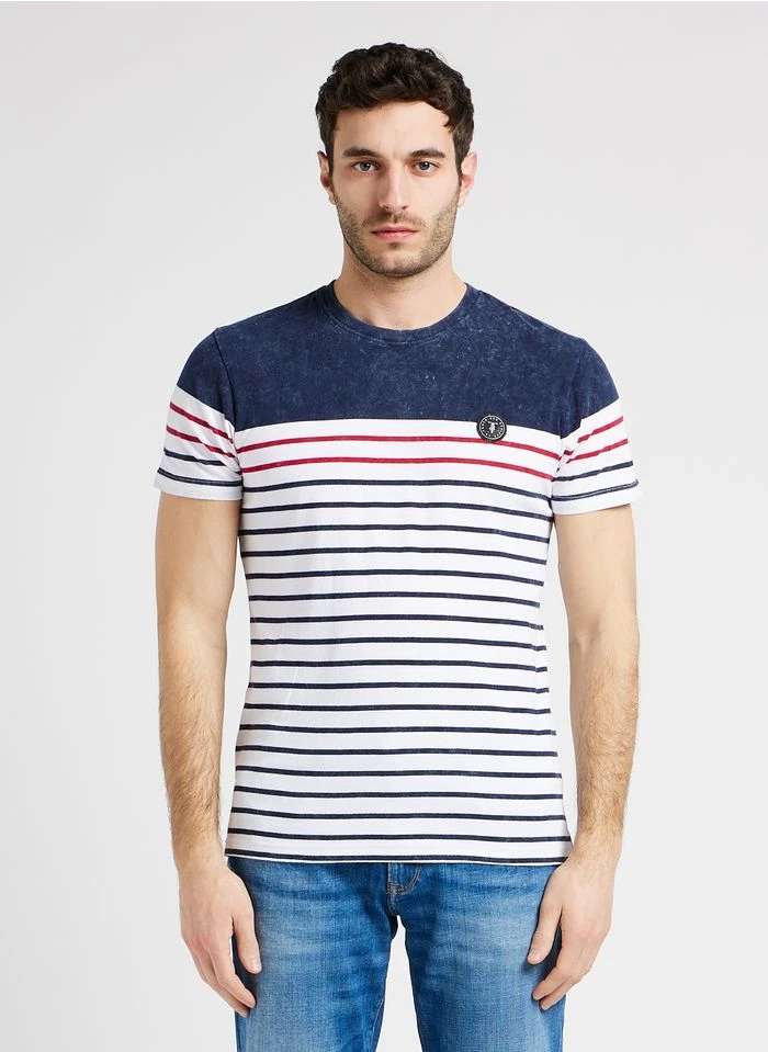 LE TEMPS DES CERISES BLANK - Gestreept, Katoenen T-shirt | Wit 4 LE TEMPS DES CERISES BLANK - Gestreept, Katoenen T-shirt | Wit - Afbeelding 2