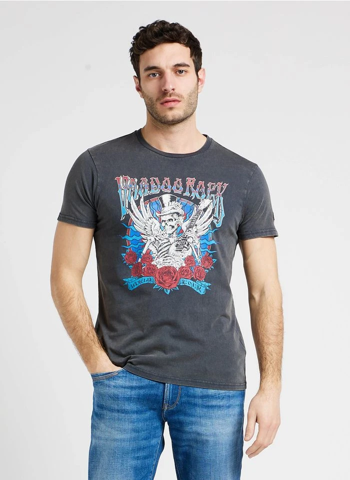 LE TEMPS DES CERISES TIJE - Katoenen T-shirt Met Zeefdruk | Blauw 4 LE TEMPS DES CERISES TIJE - Katoenen T-shirt Met Zeefdruk | Blauw - Afbeelding 2