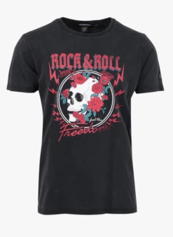 LE TEMPS DES CERISES STIPE - Regluar-fit, Katoenen T-shirt Met Ronde Hals En Zeefdruk | Zwart