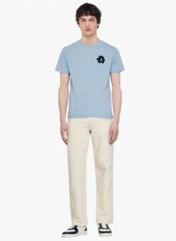 Sandro FLOWER - Katoenen T-shirt Met Ronde Hals | Blauw -Havaianas Shop 4142945