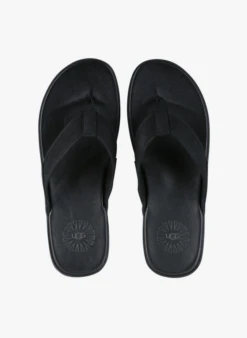 Ugg SEASIDE FLIP LEATHER - Platte, Leren Sandalen | Zwart -Havaianas Shop 4147435