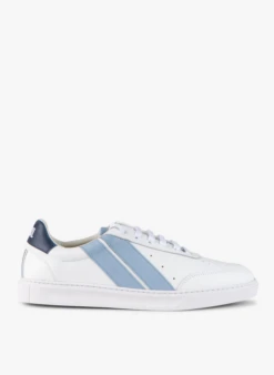 BLUE WAVE - Asymmetrische, Lage, Leren Sneakers | Blauw